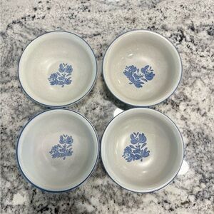 Pfaltzgraff White and Blue Floral Bowls Set